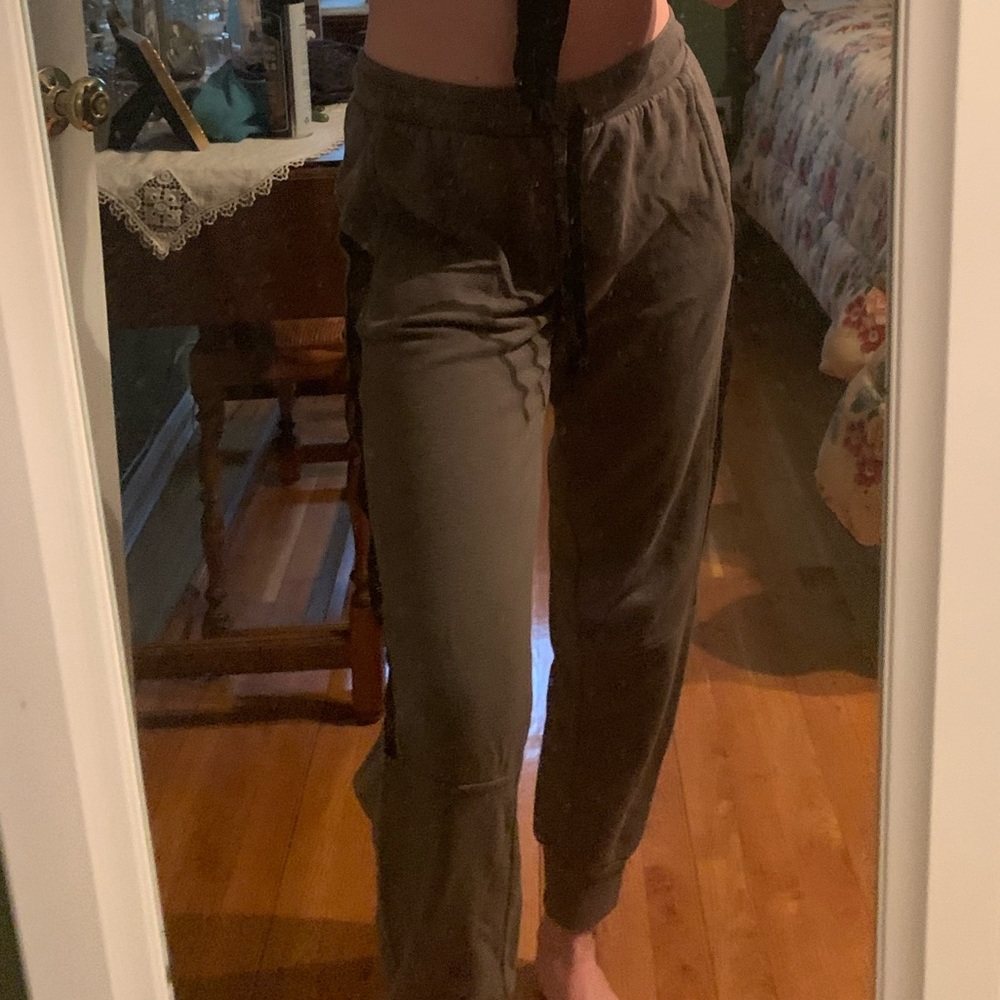 garage green joggers with mesh sides size medium